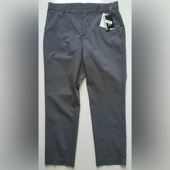 New Nike Modern-Fit Cropped Golf Pants 846731-021 Dark Grey size 36